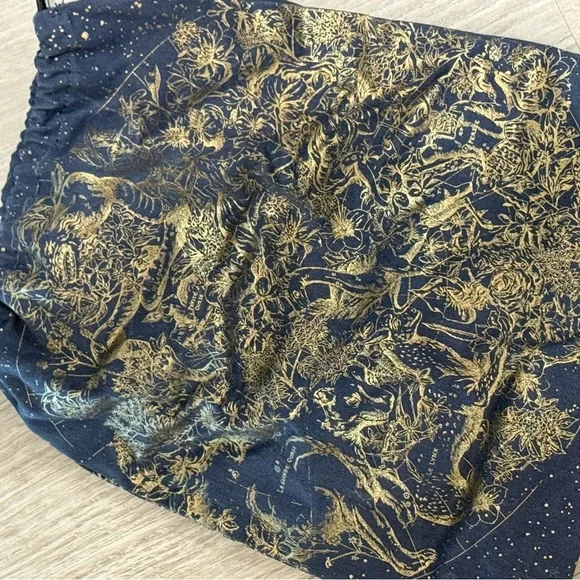 Dior Constellation Collectible Drawstring Pouch dust bag Navy and Gold - Picture 2 of 5